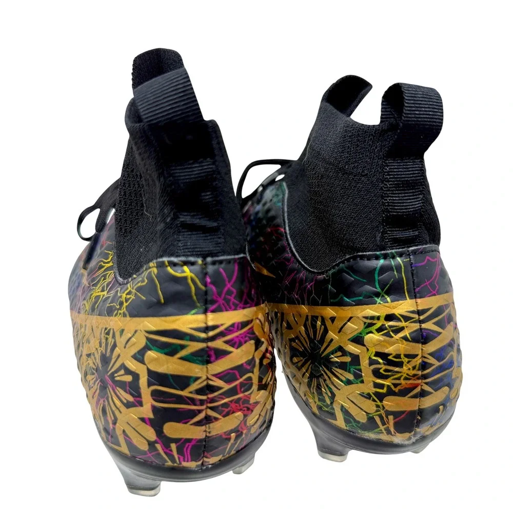 Mens High Top Soccer Cleats Black Multi Color Lightning Graphic Men's 7 1/2